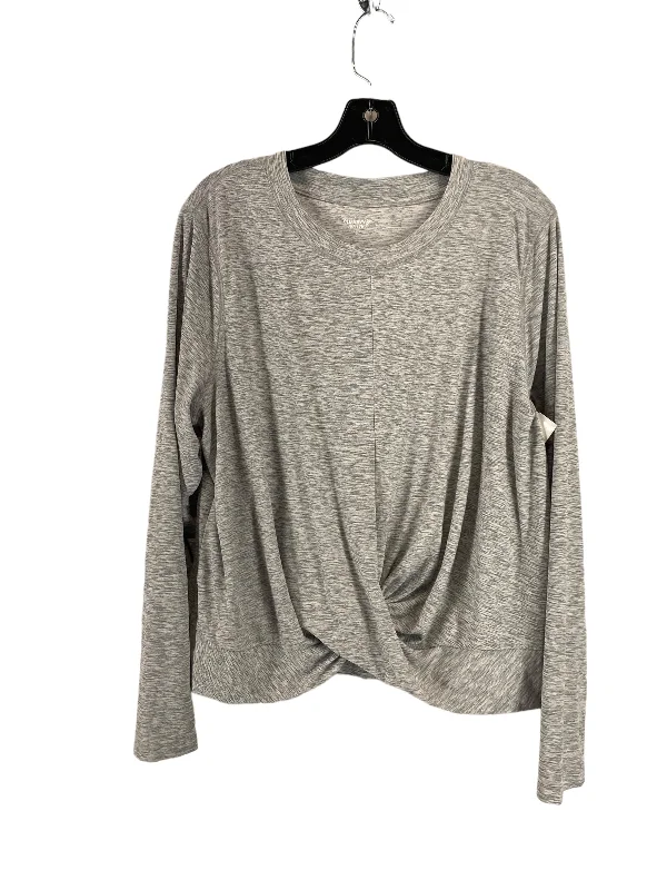 Grey Athletic Top Long Sleeve Crewneck Old Navy, Size Xxl