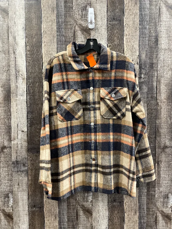 Jacket Shirt By Cme In Plaid, Size: M