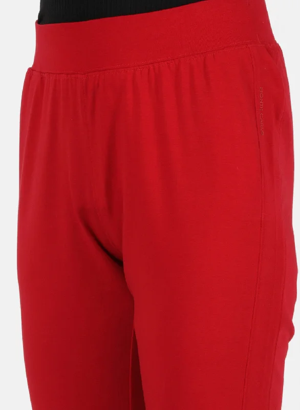 Womens Red Regular Capri