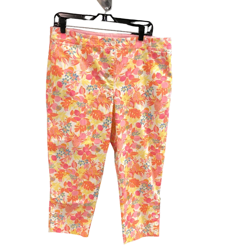 Pants Cropped By Talbots In Orange & Pink, Size: 12petite