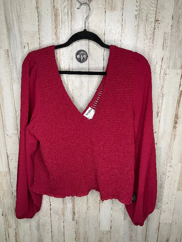 Top Long Sleeve By Altard State In Red, Size: 1x