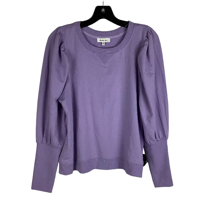 Top Long Sleeve By Cmc In Purple, Size: M