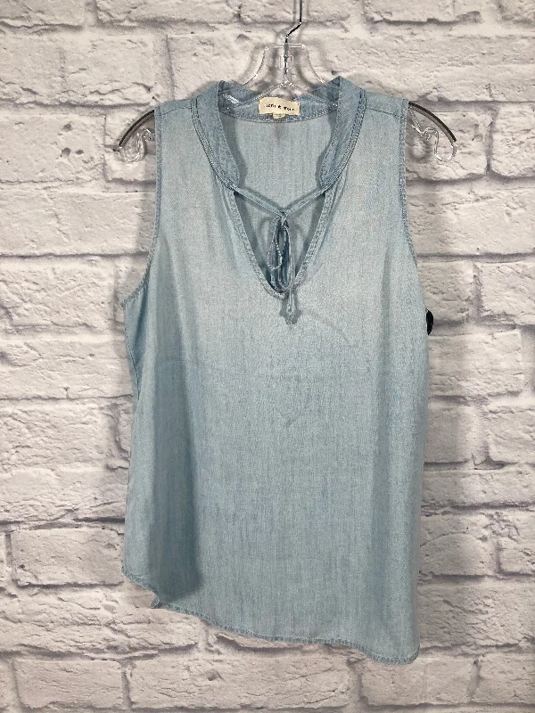 Top Sleeveless By Cloth & Stone In Blue, Size: M