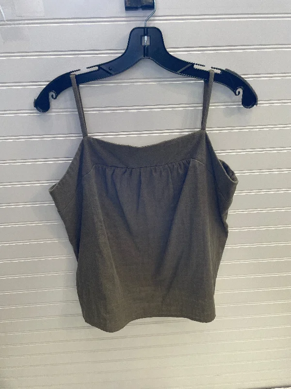 Top Sleeveless By Drew In Green, Size: L