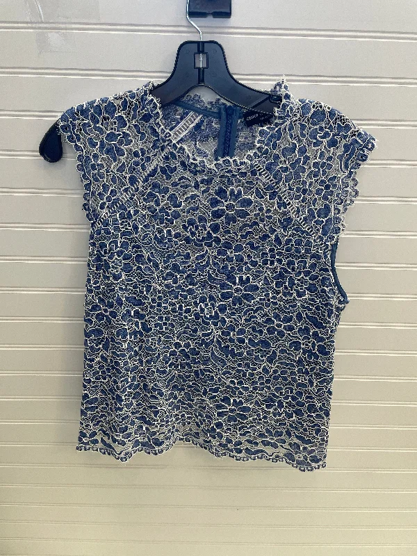 Top Sleeveless By Generation Love In Blue & White, Size: M