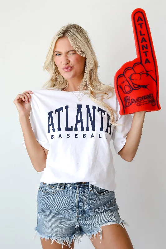 White Atlanta Baseball Tee