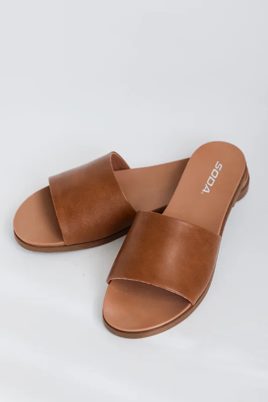 FINAL SALE - Sandy Sole Tan Slide Sandals