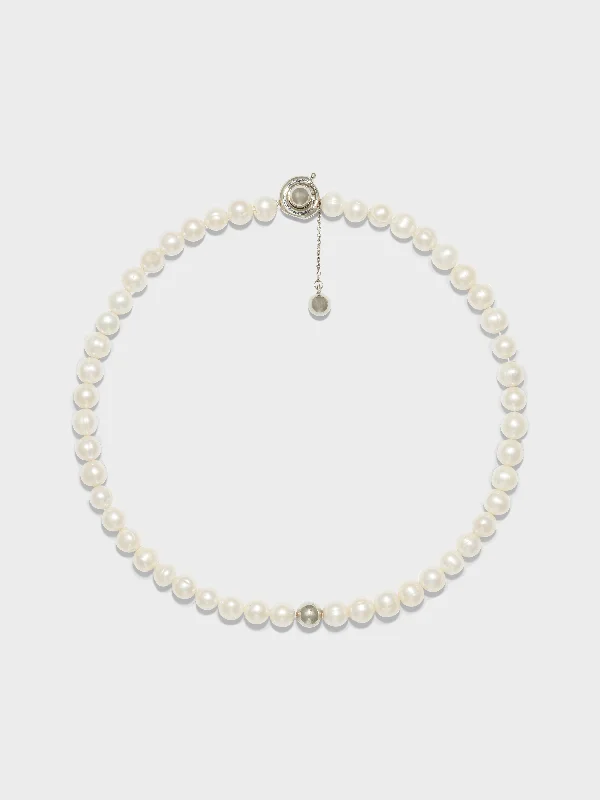 Sarin Pearl and Palladium-Plated Necklace