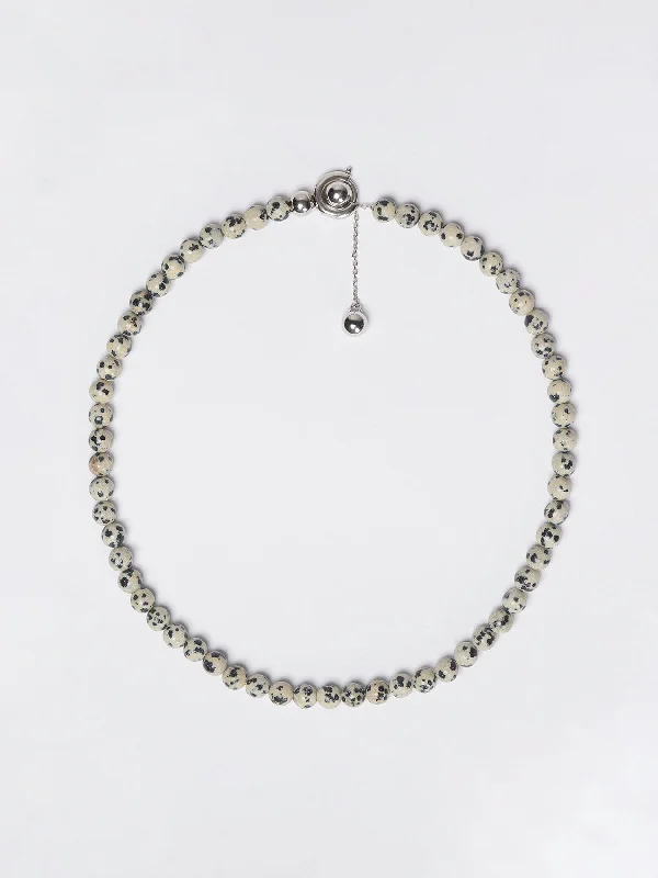 Saylor Diaspro Dalmata and Palladium-Plated Necklace