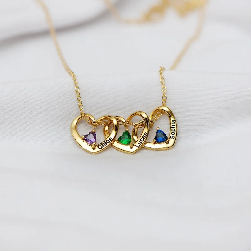 1-5 Heart & Name Pendants Necklace