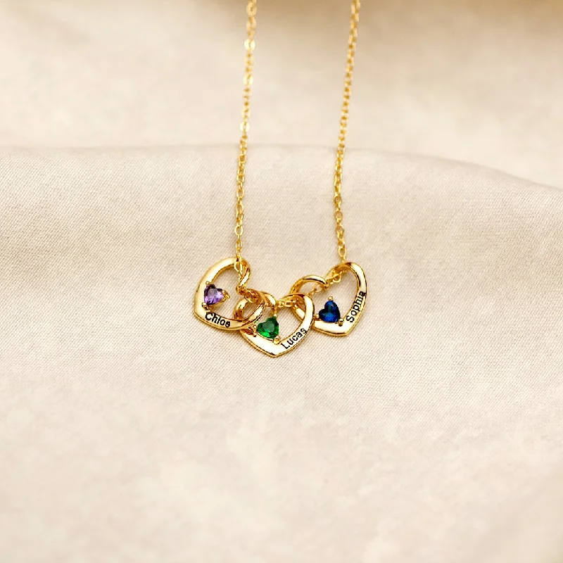 1-5 Heart & Name Pendants Necklace