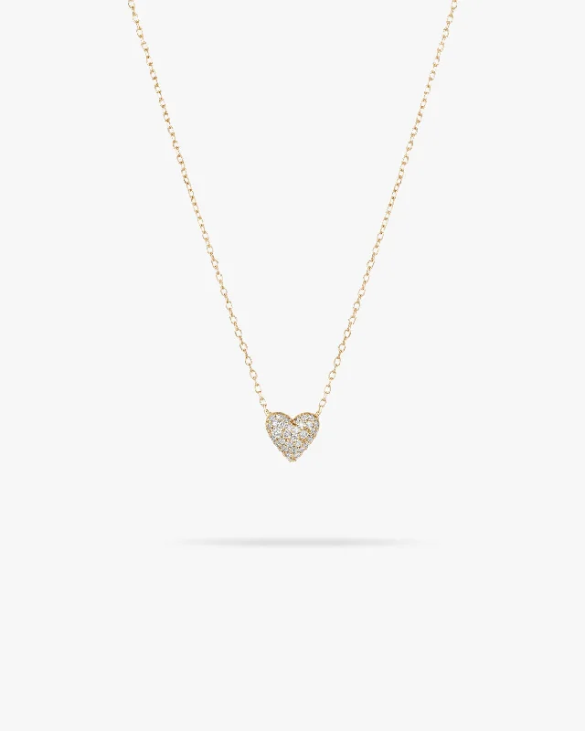 Diamond Puffy Heart Necklace