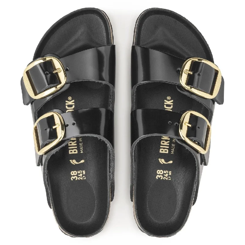 Birkenstock Women's Arizona Big Buckle High Shine Black Leather