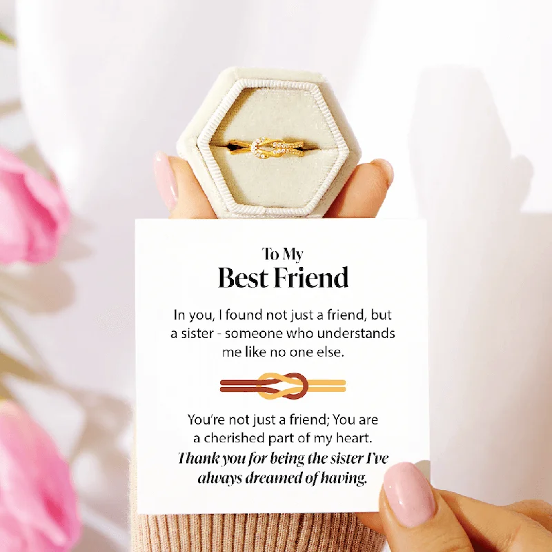 Sisterly Love Square Knot Ring - Gift of Enduring Friendship