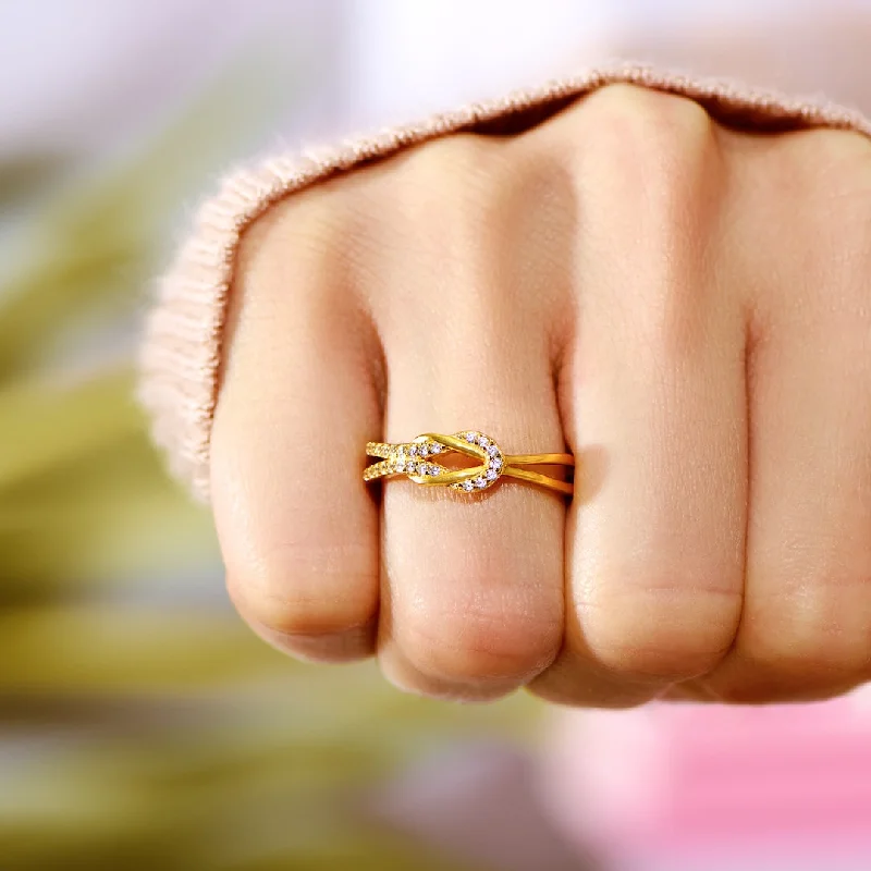 Sisterly Love Square Knot Ring - Gift of Enduring Friendship