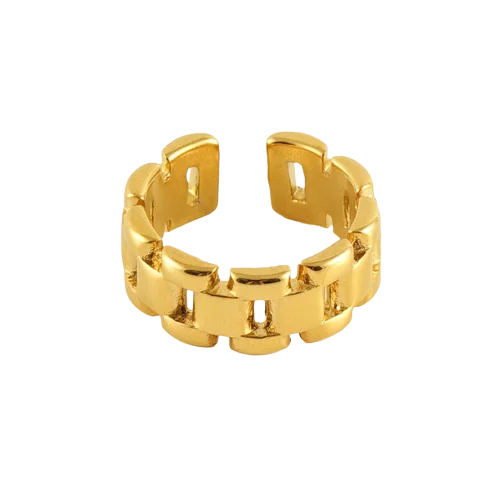 Gold three-link Open Ring (Final Sale)