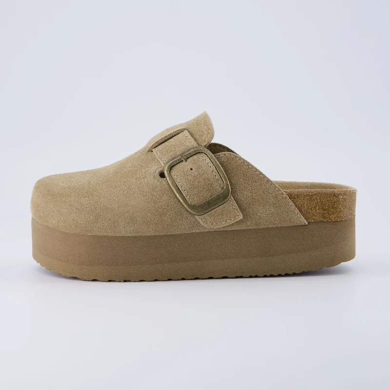 Granola Suede Platform Clog