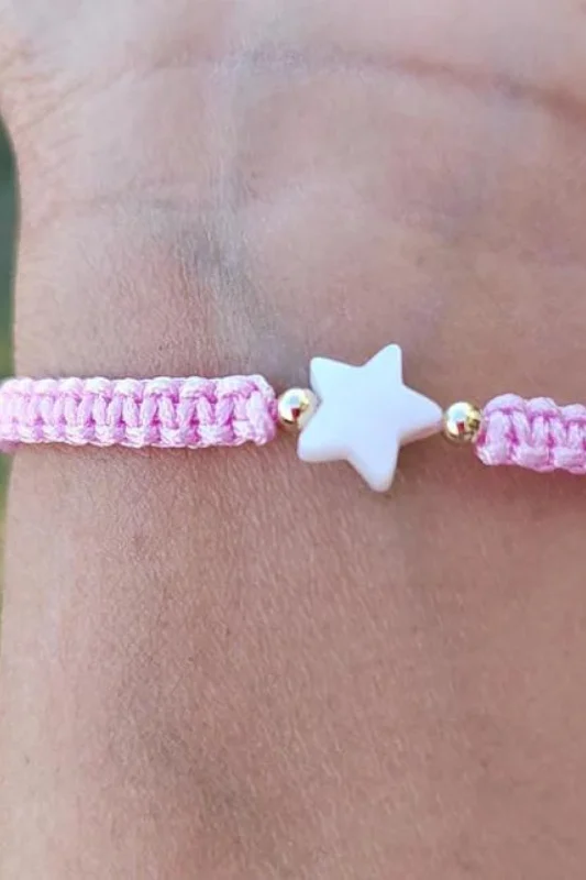 Kids - Star -  Mother of Pearl Citron Bracelets - Pink Lemonade