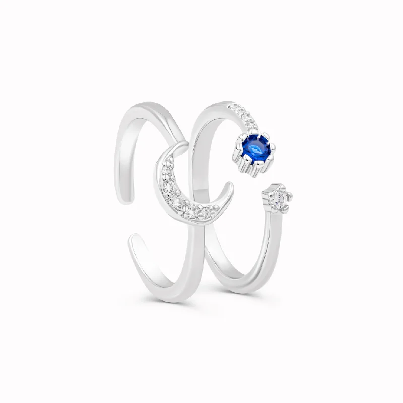 Moon and Star Stackable Ring