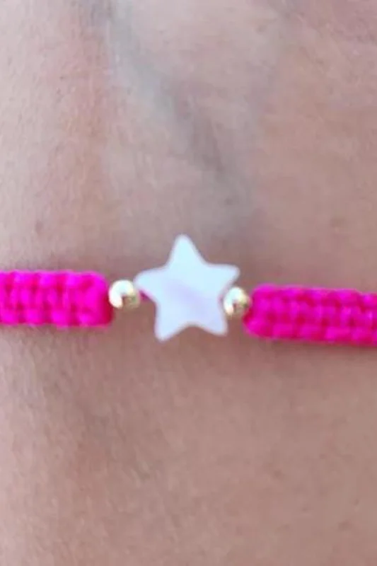 Adults - Star - Mother of Pearl Citron Bracelets - Fuchsia