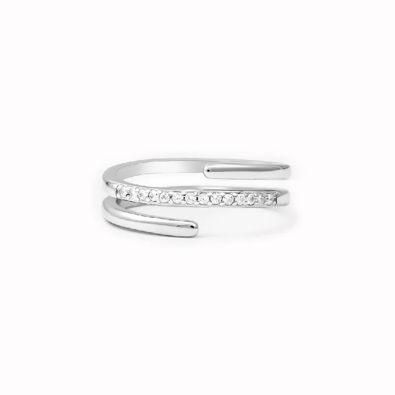 Girl Gang Friendship Pavé Spiral Ring