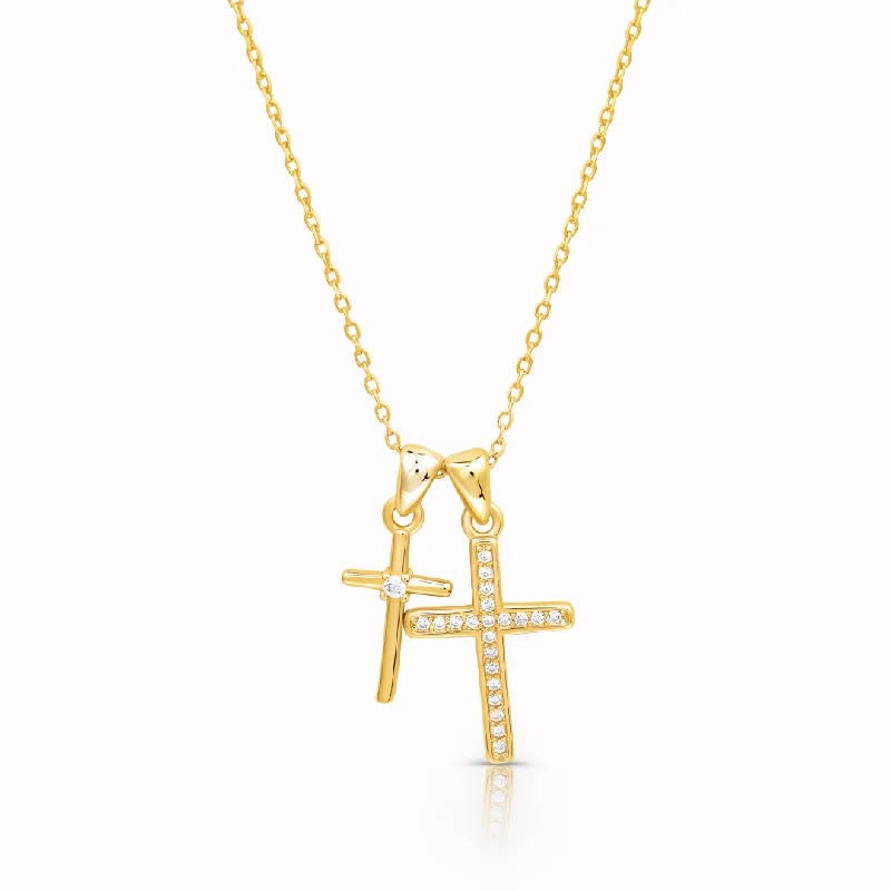 Pray Through It - Double Cross Necklace