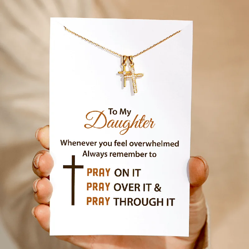 Pray Through It - Double Cross Necklace