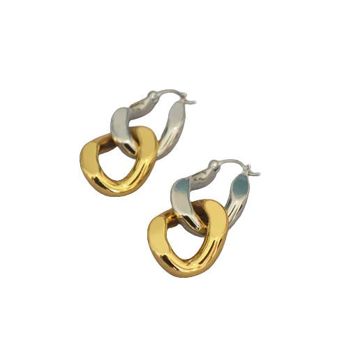 Gold-Silver Link Mismatch Earrings (Final Sale)