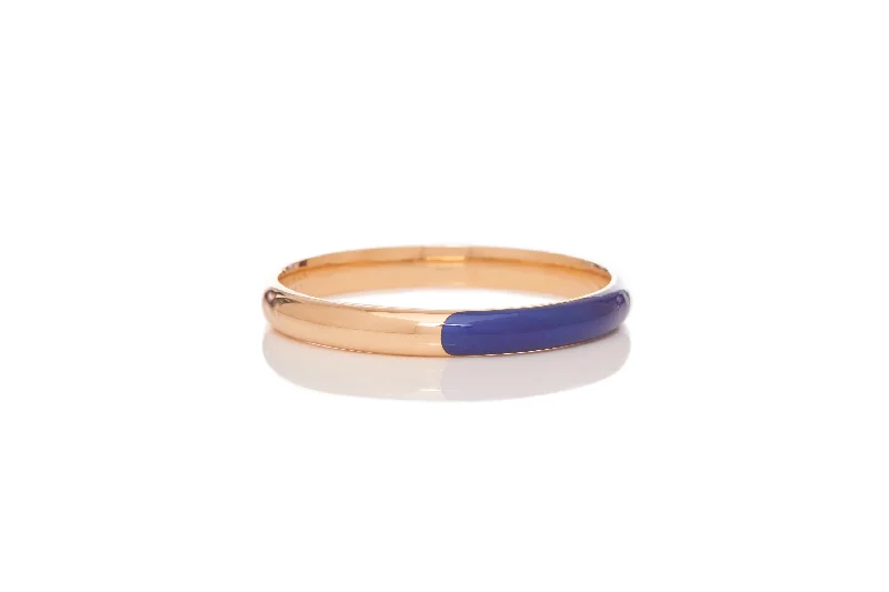 Vitreous Blue Enamel & 18K Gold Bangle