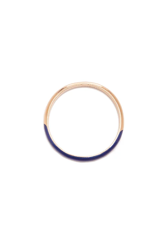 Vitreous Blue Enamel & 18K Gold Bangle