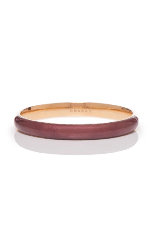 Vitreous Brown Enamel & 18K Gold Bangle