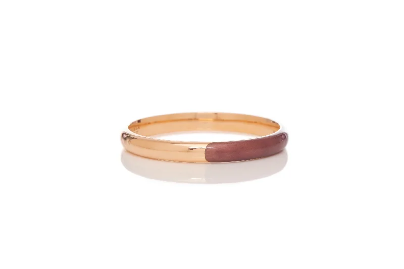 Vitreous Brown Enamel & 18K Gold Bangle