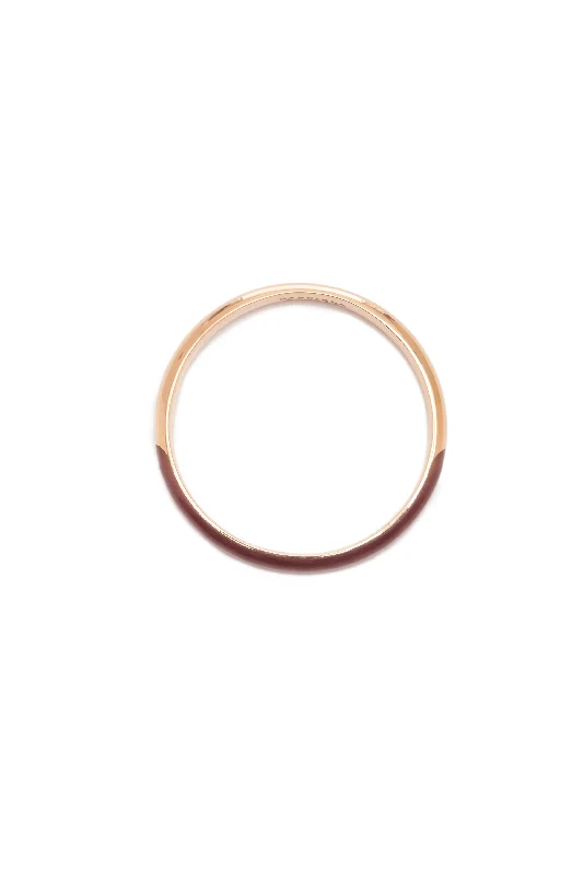 Vitreous Brown Enamel & 18K Gold Bangle