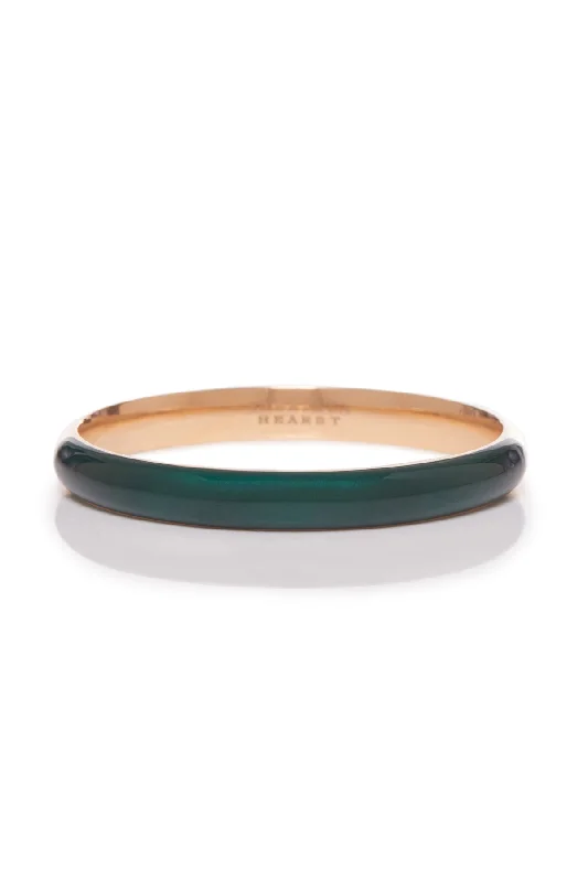 Vitreous Green Enamel & 18K Gold Bangle