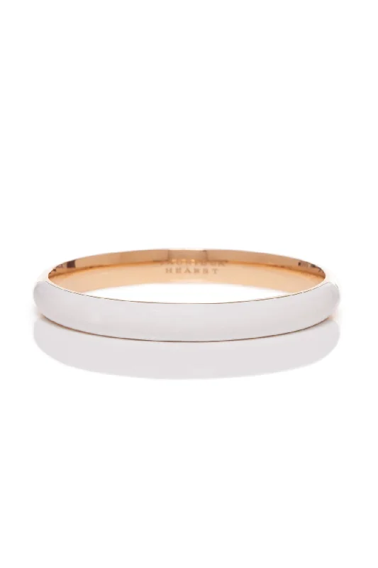 Vitreous Ivory Enamel & 18K Gold Bangle