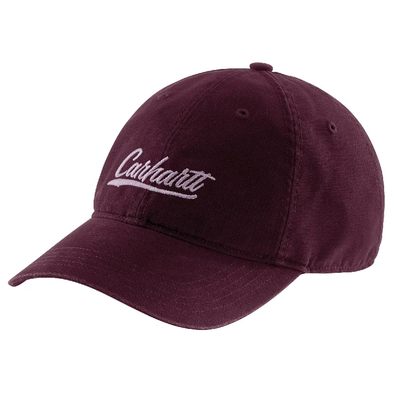 Women's Canvas Script Graphic Cap